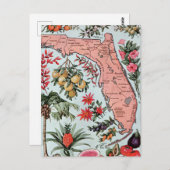 Florida Everglade State Fruit and Flowers Briefkaart (Voorkant / Achterkant)