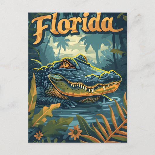 Florida Everglades Alligator Briefkaart (Voorkant)