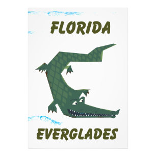 Florida Everglades Alligator vakantie art. Foto Afdruk