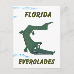 Florida Everglades Alligator vakantie kunst. Briefkaart