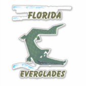 Florida Everglades Alligator vakantie kunst. Sticker (Voorkant)
