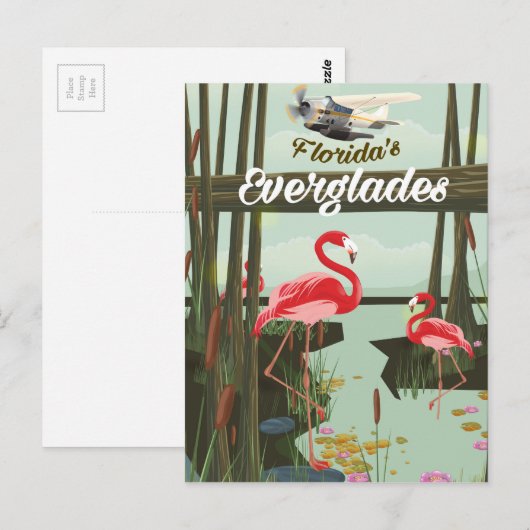 Florida Everglades cartoon reisposter Briefkaart (Voorkant / Achterkant)