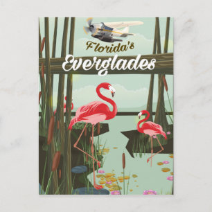 Florida Everglades cartoon reisposter Briefkaart