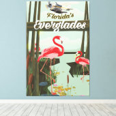 Florida Everglades cartoon reisposter Canvas Afdruk (Insitu (Houten vloer))
