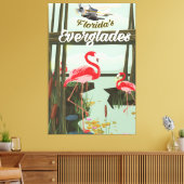Florida Everglades cartoon reisposter Canvas Afdruk (Insitu (Woonkamer))