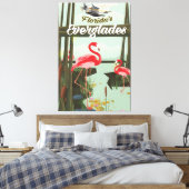 Florida Everglades cartoon reisposter Canvas Afdruk (Insitu (Slaapkamer))