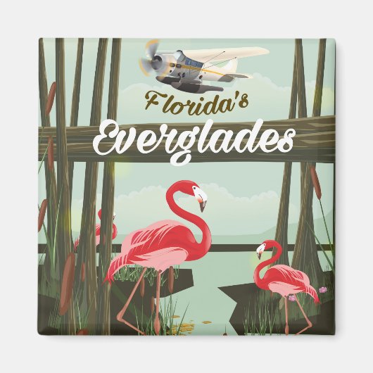 Florida Everglades cartoon reisposter Magneet (Voorkant)