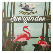 Florida Everglades cartoon reisposter Tegeltje (Voorkant)