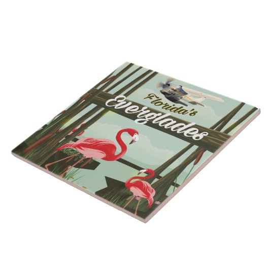 Florida Everglades cartoon reisposter Tegeltje (Zijkant)