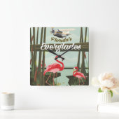 Florida Everglades cartoon reisposter Vierkante Klok (Huis)