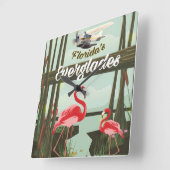 Florida Everglades cartoon reisposter Vierkante Klok (Hoek)