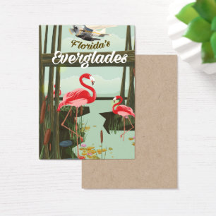 Florida Everglades cartoon reisposter Visitekaartjes