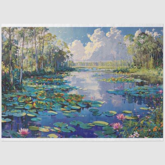 Florida Everglades River Lily Pads Decoupage Tissuepapier (Voorkant)