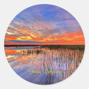 Florida Everglades, schilderachtig panorama, Ronde Sticker