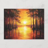 Florida Everglades Sunset Landscape Painting Briefkaart (Voorkant)