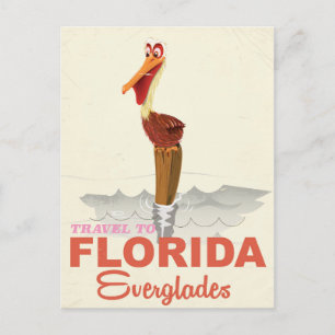 Florida everglades vintage poster briefkaart