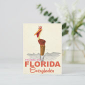 Florida everglades vintage reisposter briefkaart (Staand voorkant)