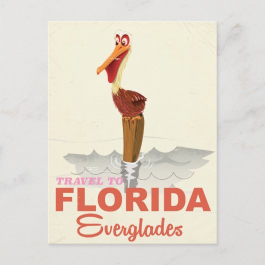 Florida everglades vintage reisposter briefkaart (Voorkant)
