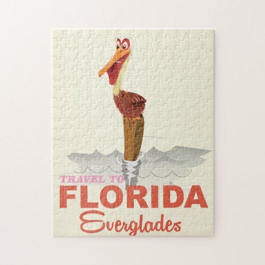 Florida everglades vintage reisposter legpuzzel (Verticaal)