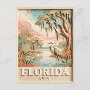 Florida Everglades Wilde Dieren Voge Structuur Lan Briefkaart