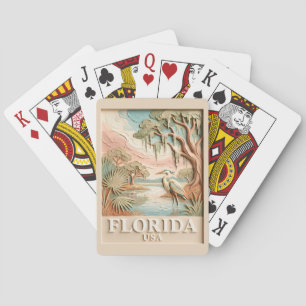 Florida Everglades Wilde Dieren Voge Structuur Lan Pokerkaarten