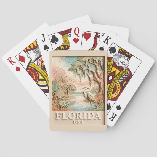 Florida Everglades Wilde Dieren Voge Structuur Lan Pokerkaarten (Achterkant)