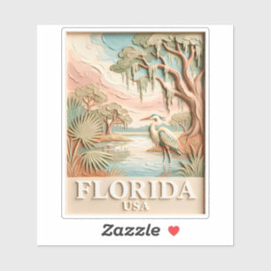 Florida Everglades Wilde Dieren Voge Textuur Lands Sticker