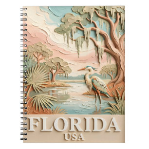 Florida Everglades Wilde Dieren Vogel Textuur Land Notitieboek
