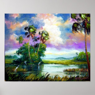 Florida Everglades Wind Painting Poster