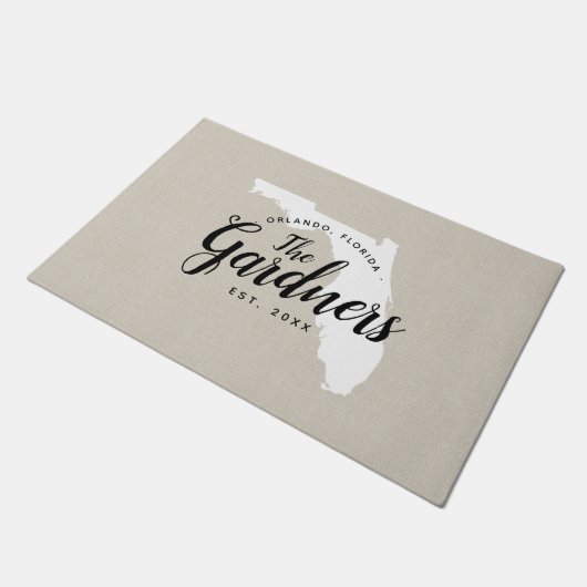 Florida Family Monogram State Doormat Deurmat (Schuin)