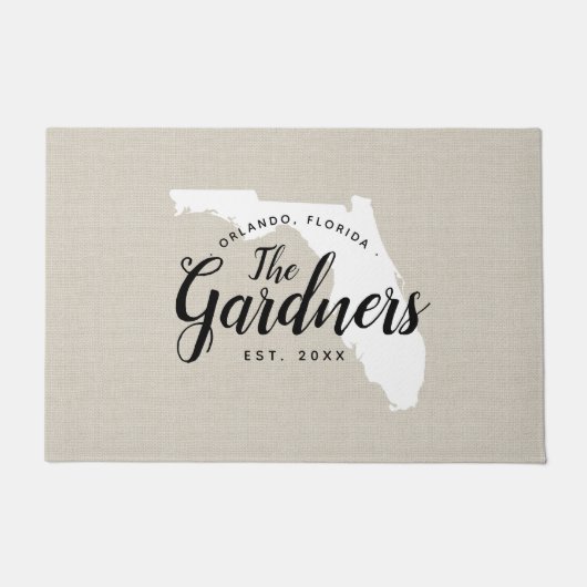 Florida Family Monogram State Doormat Deurmat (Voorkant)