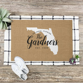 Florida Family Monogram State Doormat Deurmat