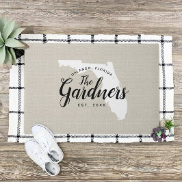 Florida Family Monogram State Doormat Deurmat