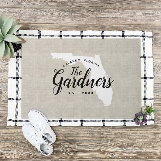Florida Family Monogram State Doormat Deurmat