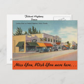 Florida, Federal Highway, Dania Briefkaart (Voorkant / Achterkant)