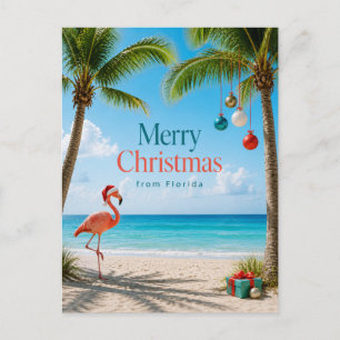 Florida Feestelijke Flamingo's Kerstmis Feestdagenkaart