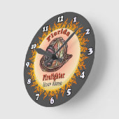 Florida Firefighter clock Ronde Klok (Hoek)