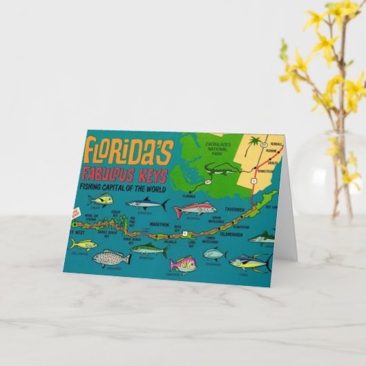 Florida Fish Kaart (Gele Bloem)