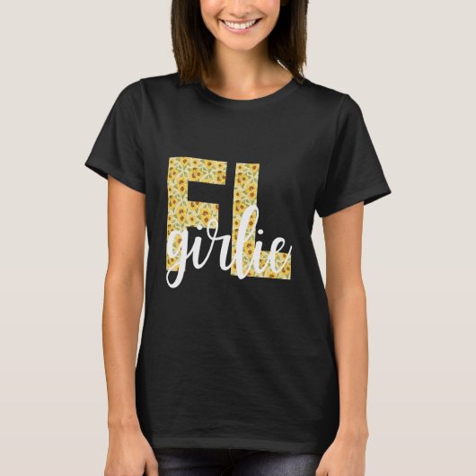 Florida FL Girl State Pride Simply Preppy Sunflowe T-shirt (Voorkant)
