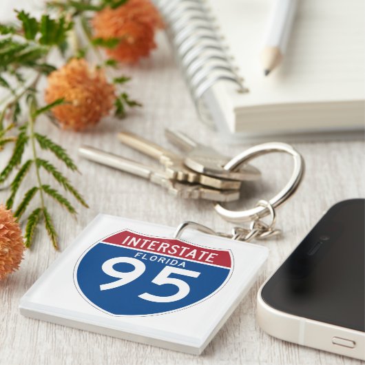 Florida FL I-95 Interstate Highway Shield - Sleutelhanger (Voorkant Rechts)