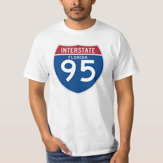 Florida FL I-95 Interstate Highway Shield - T-shirt (Voorkant)