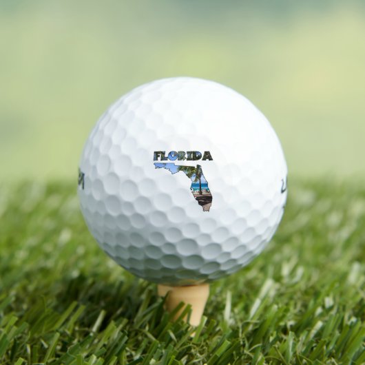 Florida FL Palm Tree en Beach Light Print Golfballen (Insitu Shirt)