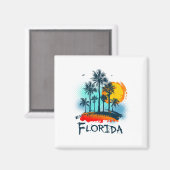 Florida Fl Summer Miami Vibes Beach Sunshine State Magneet (Voorkant / Achterkant)