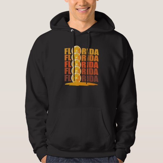 Florida Fl Sunshine State Retro Fl Hoodie (Voorkant)