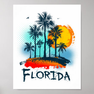 Florida Fl Zomer Miami Sfeer Strand Zonnestaat Poster
