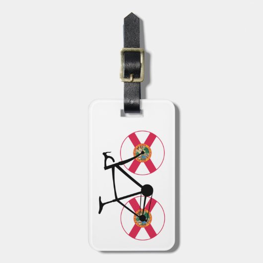 Florida Flag Cycling Bagagelabel (Voorkant verticaal)