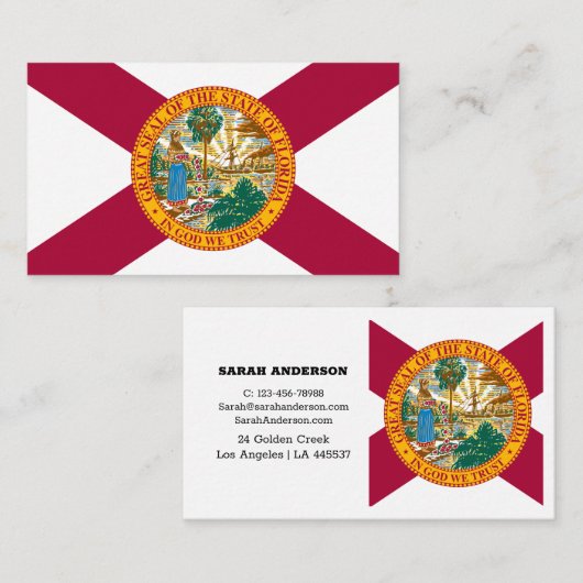 Florida Flag Elegant Visitekaartjes / Verenigde St (Voorkant / Achterkant)