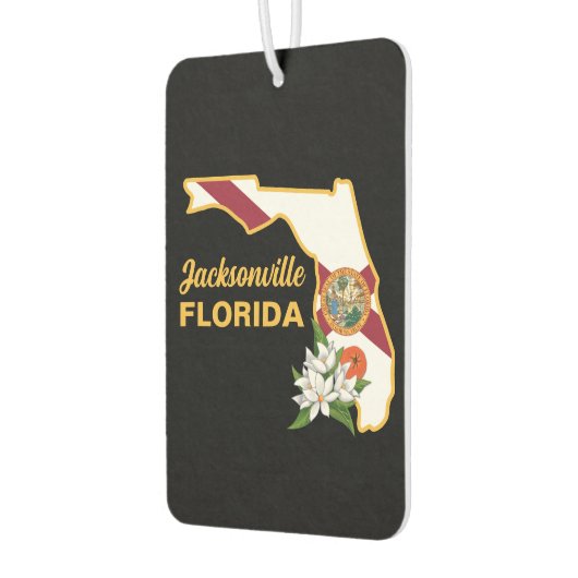 Florida Flag en Flower Sinaasappel Blossom Luchtverfrisser (Links)