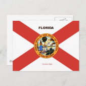 Florida Flag en Slogan Briefkaart (Voorkant / Achterkant)