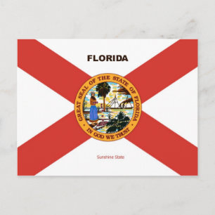 Florida Flag en Slogan Briefkaart